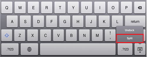 iOS On Screen Keyboard, Split